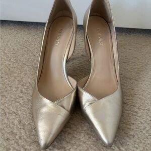 Nine West Metallic Gold Pointed Heels